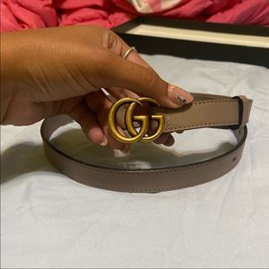 double G leather Gucci belt.